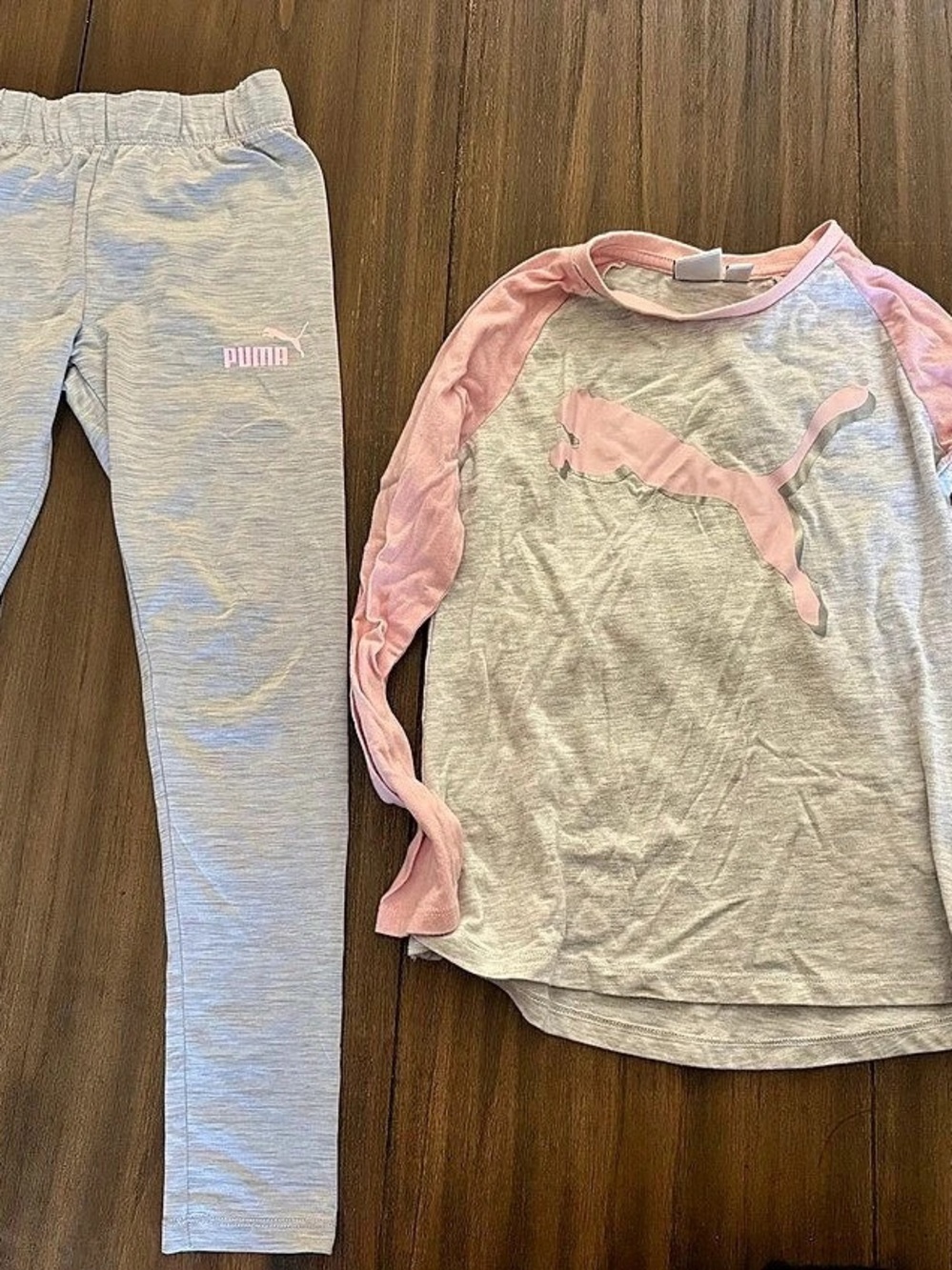 Puma Girls 7/8 Pink & Gray Matching Set